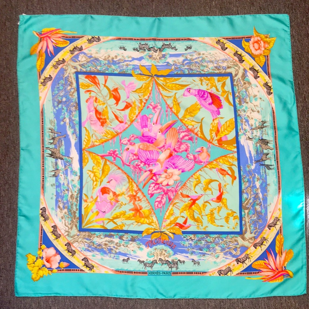 Hermes Multicolor Silk Scarf - Tropiques